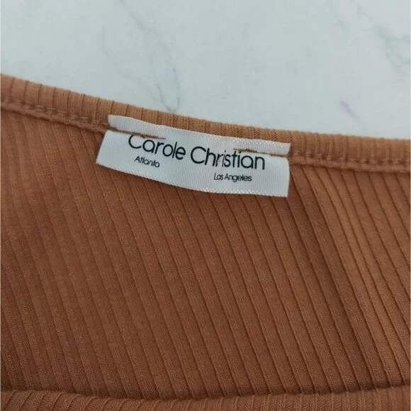 Carole Christian Orange Asymmetrical Shoulder Bodycon Maxi Dress Sz L - Picture 5 of 8